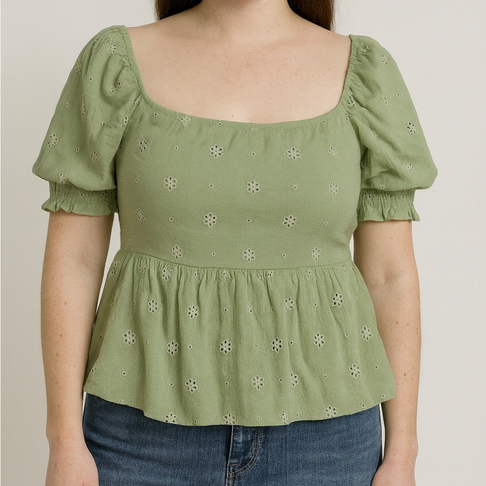 💚Womens Green O’Neill Short Sleeve Blouse